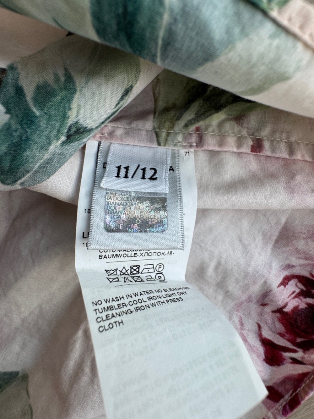Dolce & Gabbana Girls' Pink Rose Butterly Print Cotton Sundress Sz 11/12 - Picture 4 of 14